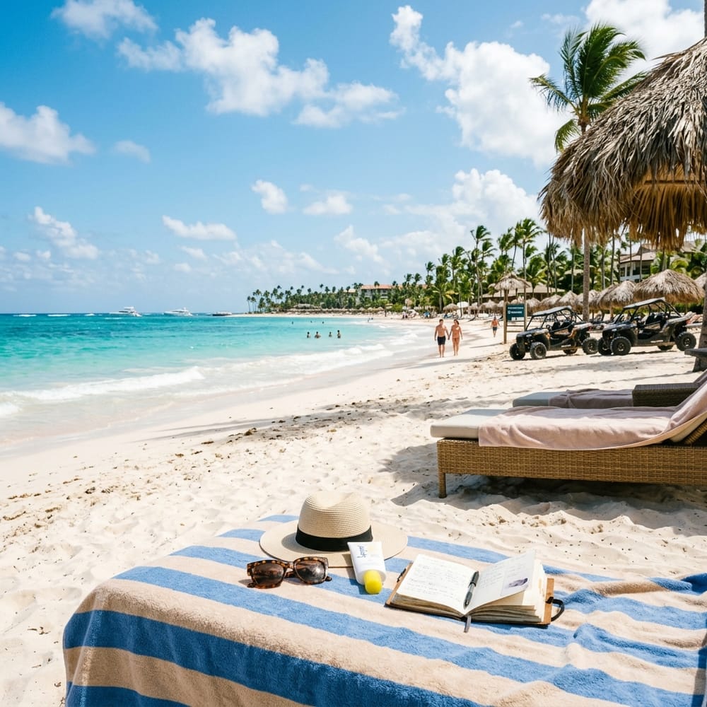 Tropical beach setup for an adventure